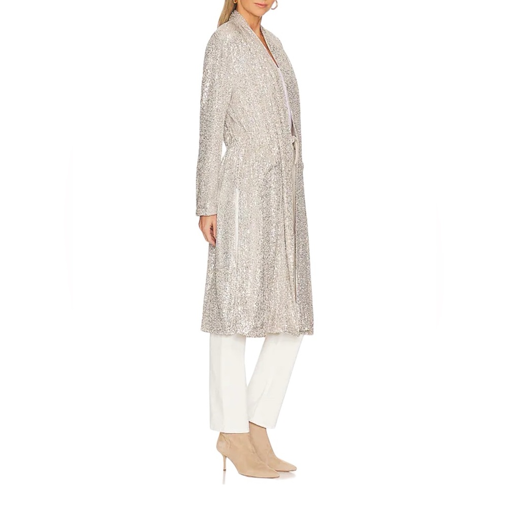 STEVE MADDEN Show Stopper Duster Silver Disco NWT Small - Picture 5 of 10